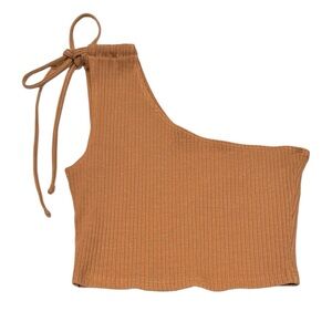 NWOT AERIE One Shoulder Tie Stretchy Ribbed Crop Top Small